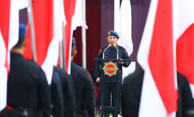Kapolri Jenderal Listyo Sigit Prabowo meresmikan penguatan struktur organisasi Korps Brigade Mobile (Korbrimob) Polri, di Mako Korbrimob, Kelapa Dua, Depok, Jawa Barat, Jumat (10/6/2022). Foto/ist