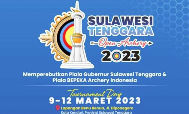 Persatuan Panahan Indonesia (Perpani) Sulawesi Tenggara (Sultra) akan menyelenggarakan kejuaraan panahan memperebutkan piala Gubernur Sultra dan piala Bepeka Archery Indonesia (BAI), pada tanggal 9-12 Maret 2023 di lapangan Benu Benua, Kota Kendari. Foto/ist