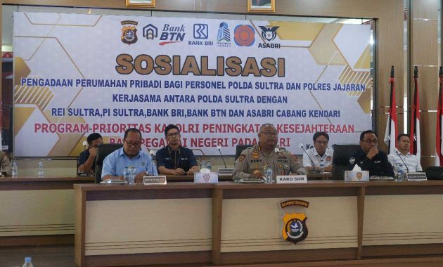 Sosialisasi pengadaan perumahan pribadi kepada personel Polda Sultra dan polres jajaran di Aula Dhacara Polda Sultra, Rabu (10/5/2023). Foto/ist