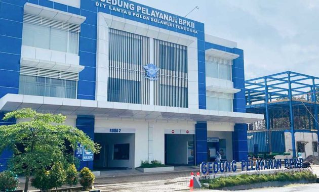 Gedung pelayanan BPKB Dit Lantas Polda Sulawesi Tenggara. Foto/ist