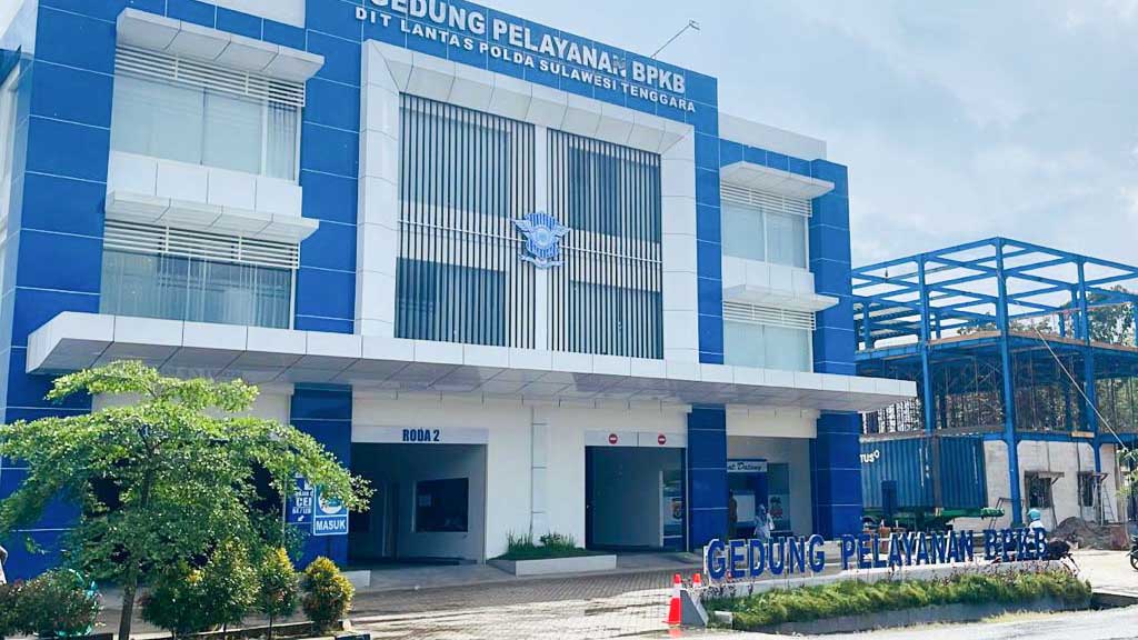Gedung pelayanan BPKB Dit Lantas Polda Sulawesi Tenggara. Foto/ist