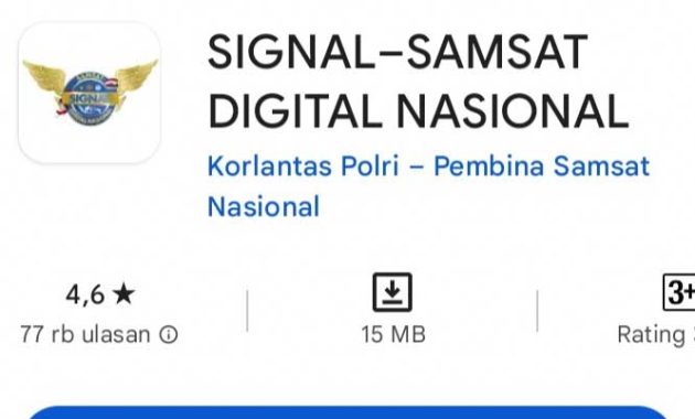 Aplikasi Samsat Digital Nasional yang dikembangkan Korps Lalu Lintas Kepolisian Negara Republik Indonesia untuk memudahkan masyarakat Indonesia dalam membayar pajak kendaraan bermotor. Foto/ist