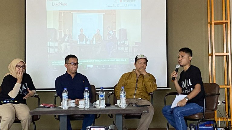 Yayasan Skala Indonesia bekerjasama dengan Badan Nasional Penanggulangan Bencana (BNPB), Forum NusaLoka, dan Greenpress menyelenggarakan workshop membahas peran media dalam pengurangan risiko bencana (PRB), sekaligus memperkenalkan dan peluncuran Forum LokaNusa di Kendari, Jumat (13/10/2023). Foto/R. Hafid/bentaratimur.id