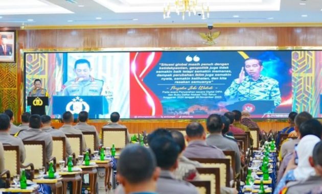 Kapolri Jenderal Listyo Sigit Prabowo saat membuka Rilis Akhir Tahun Polri tahun 2023. Foto/dokumen Polri
