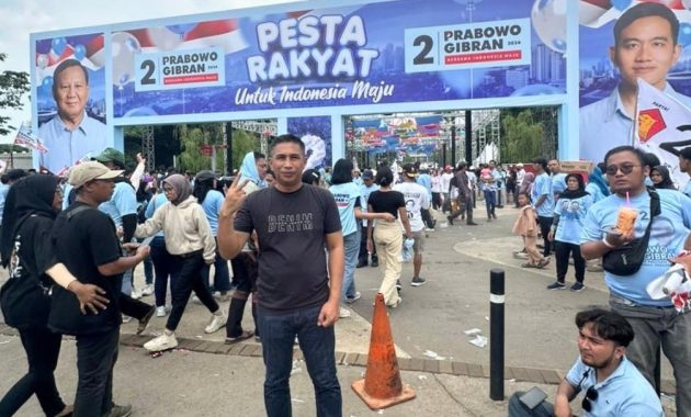 Sultan yang merupakan pengurus Barisan Relawan Tangguh (Baret) Prabowo Sulawesi Tenggara (Sultra) mengikuti kampanye akbar pasangan calon presiden dan wakil presiden nomor urut 2, Prabowo Subianto-Gibran Rakabuming Raka di Stadion Utama Gelora Bung Karno (GBK), Jakarta Pusat, Sabtu (10/2/2024). Foto/ist