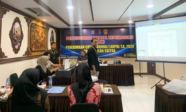 Peserta calon bintara Polri saat melakukan tes psikologi di Polda Sulawesi Tenggara (Sultra), Kamis (6/6/2024). Foto/Bidhumas Polda Sultra