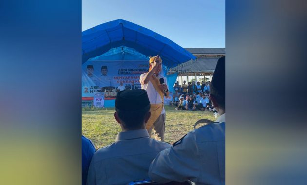 Calon Gubernur Sulawesi Tenggara ((Sultra) nomor urut 2, Andi Sumangerukka (ASR), melaksanakan kampanye di Kabupaten Konawe Kepulauan (Konkep, Jumat (8/11/2024). Foto/tim media ASR-Hugua
